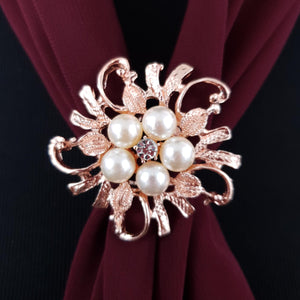 Chiffon Neck Scarf and Ring Set (Burgundy)
