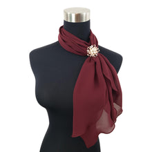 Chiffon Neck Scarf and Ring Set (Burgundy)