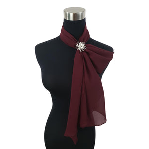Chiffon Neck Scarf and Ring Set (Burgundy)