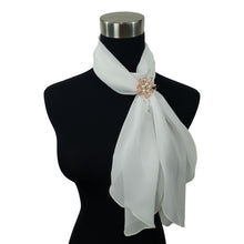 Chiffon Neck Scarf and Ring Set (Ivory)