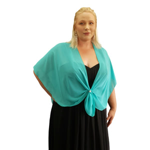 Chiffon U Wrap with Diamante Scarf Ring Set (Jade)