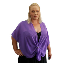 Chiffon U Wrap with Diamante Scarf Ring Set (Lavender)