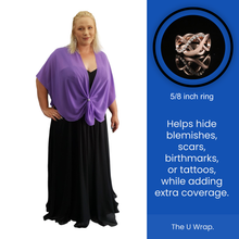 Chiffon U Wrap with Diamante Scarf Ring Set (Lavender)
