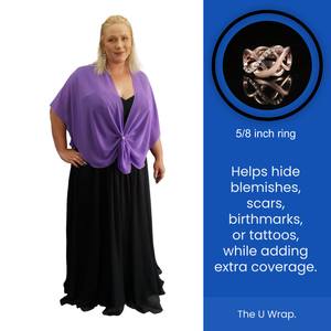 Chiffon U Wrap with Diamante Scarf Ring Set (Lavender)