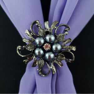 Chiffon Neck Scarf and Ring Set (Lilac)