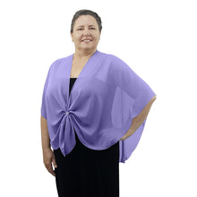 Chiffon U Wrap with Diamante Scarf Ring Set (Lilac)