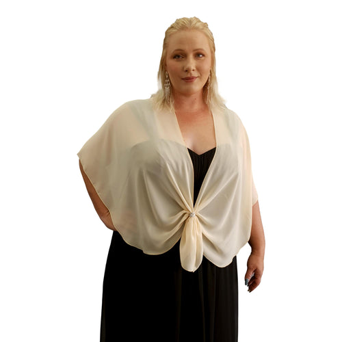 Chiffon U Wrap with Diamante Scarf Ring Set (Maize)