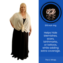 Chiffon U Wrap with Diamante Scarf Ring Set (Maize)