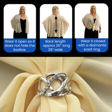 Chiffon U Wrap with Diamante Scarf Ring Set (Maize)