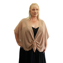 Chiffon U Wrap with Diamante Scarf Ring Set (Nude)