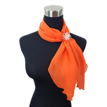 Chiffon Neck Scarf and Ring Set (Orange)