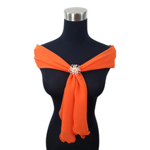 Chiffon Neck Scarf and Ring Set (Orange)