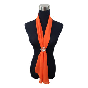 Chiffon Neck Scarf and Ring Set (Orange)