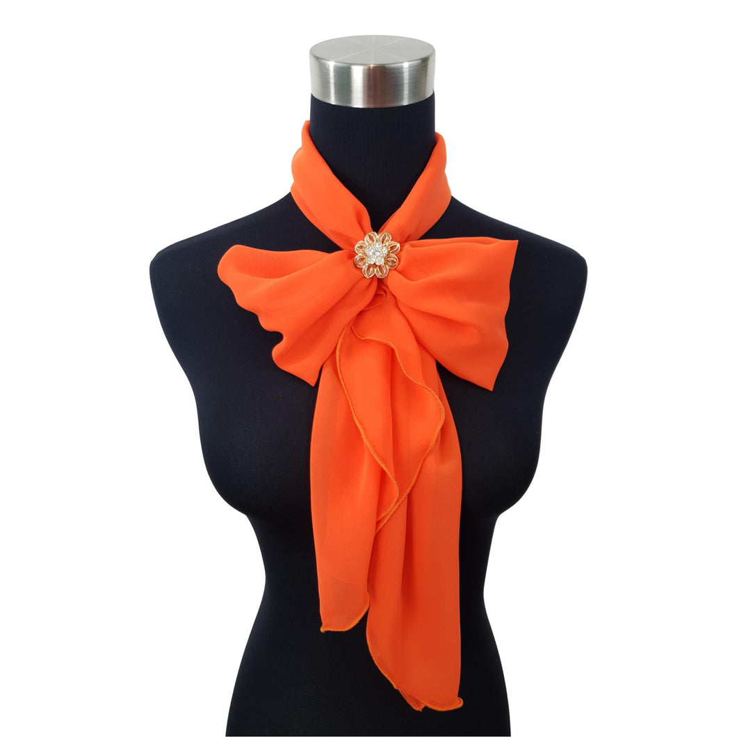 Chiffon Neck Scarf and Ring Set (Orange)