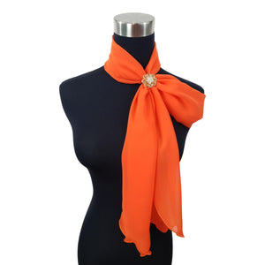 Chiffon Neck Scarf and Ring Set (Orange)