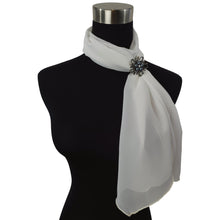 Chiffon Neck Scarf and Ring Set (Ivory)