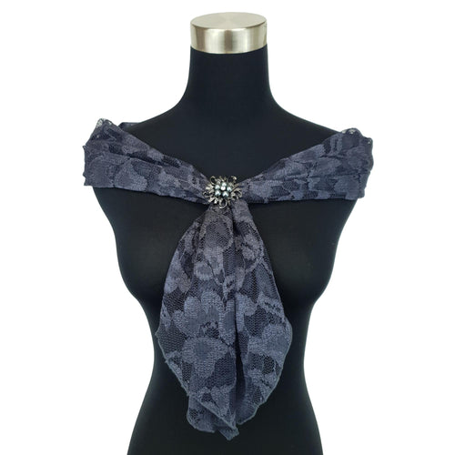 Lace Neck Scarf and Ring Set (Steele)