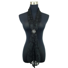Lace Neck Scarf and Ring Set (Black)