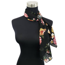Chiffon Neck Scarf and Ring Set (Midnight Bloom)
