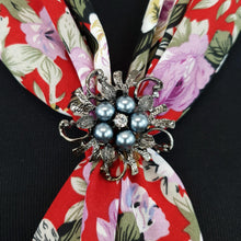 Chiffon Neck Scarf and Ring Set (Scarlet Bouquet)