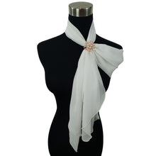 Chiffon Neck Scarf and Ring Set (Ivory)