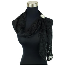 Lace Neck Scarf and Ring Set (Black)