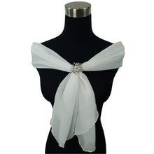 Chiffon Neck Scarf and Ring Set (Ivory)