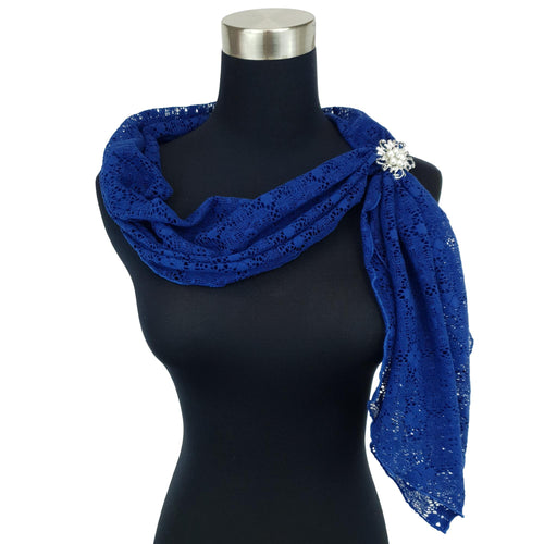 Lace Neck Scarf and Ring Set (Royal)