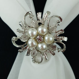 Chiffon Neck Scarf and Ring Set (Ivory)