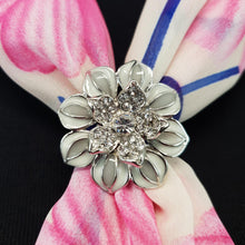 Chiffon Neck Scarf and Ring Set (Pink Daisy)