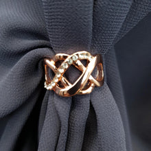 Chiffon U Wrap with Diamante Scarf Ring Set (Steele)
