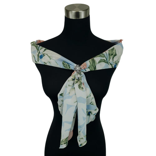 Chiffon Neck Scarf and Ring Set (Pastel Bud)