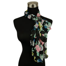 Chiffon Neck Scarf and Ring Set (Bright Floral)