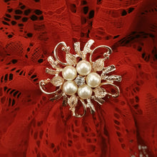 Bohemian Lace U Wrap & Diamante Scarf Ring (Red)