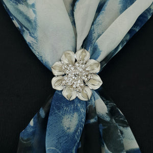 Chiffon Neck Scarf and Ring Set (Blue Yonder)