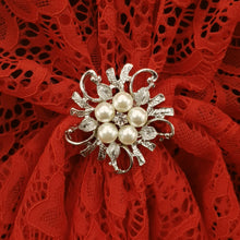 Bohemian Lace U Wrap & Diamante Scarf Ring (Red)