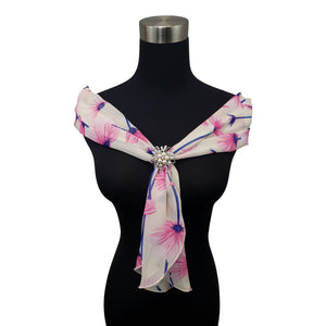 Chiffon Neck Scarf and Ring Set (Pink Daisy)