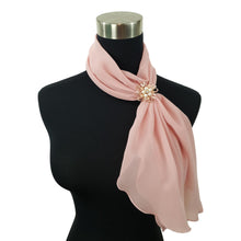 Chiffon Neck Scarf and Ring Set (Dusty Rose)