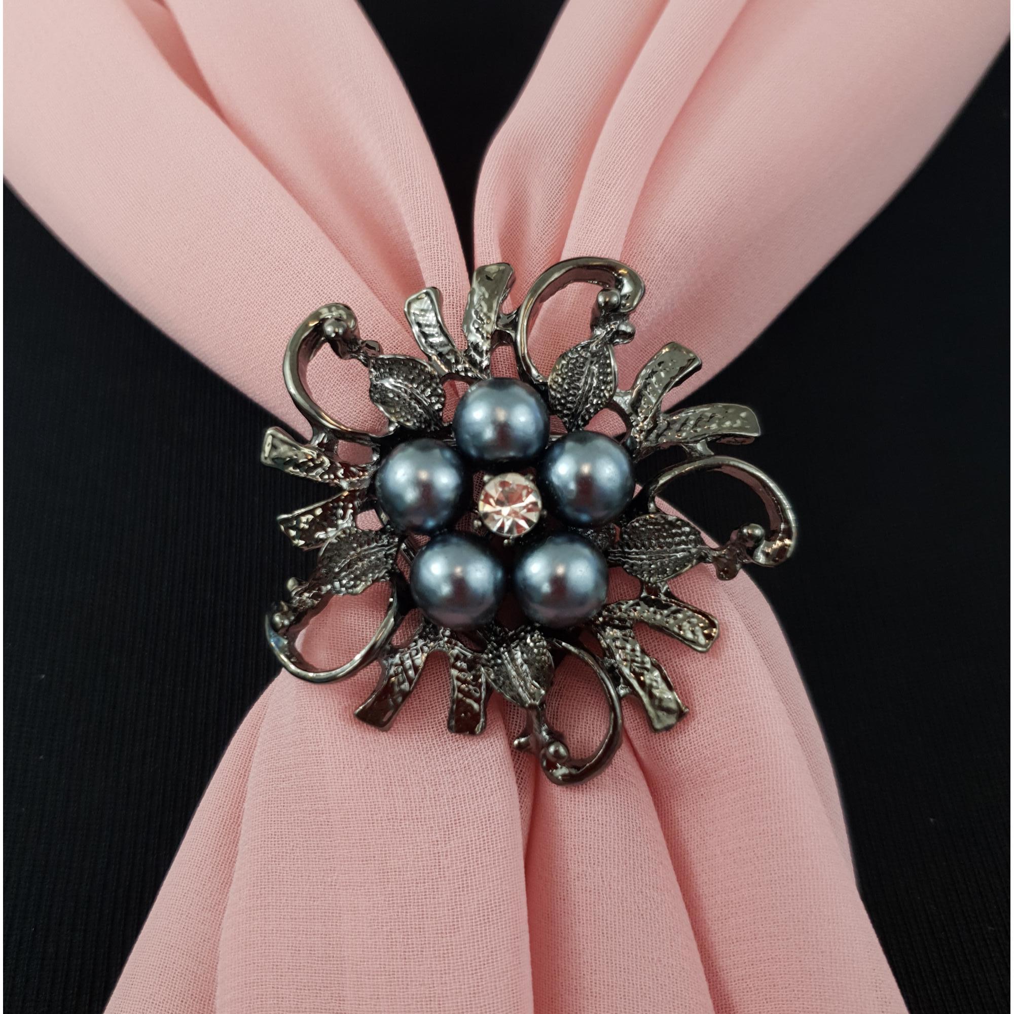 Scarf Ring / Rose Gold Pearl