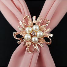 Rose Gold Pearl Triple Scarf Ring - (Med Rings)