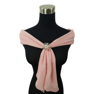 Chiffon Neck Scarf and Ring Set (Dusty Rose)
