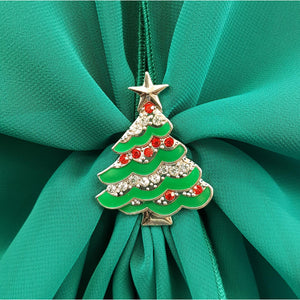 Christmas Tree Triple Scarf Ring - (Small Rings)