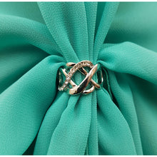 Chiffon U Wrap with Diamante Scarf Ring Set (Jade)