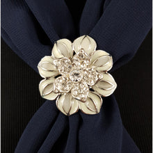 Chiffon Neck Scarf and Ring Set (Navy)