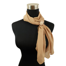 Chiffon Neck Scarf and Ring Set (Nude)