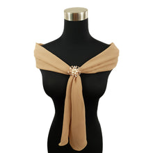 Chiffon Neck Scarf and Ring Set (Nude)