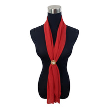 Chiffon Neck Scarf and Ring Set (Red)