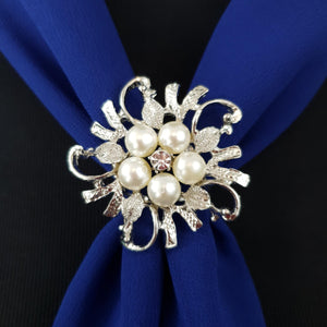 Chiffon Neck Scarf and Ring Set (Royal)