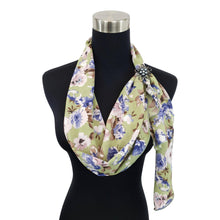Chiffon Neck Scarf and Ring Set (Sage Bouquet)