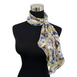 Chiffon Neck Scarf and Ring Set (Sage Bouquet)